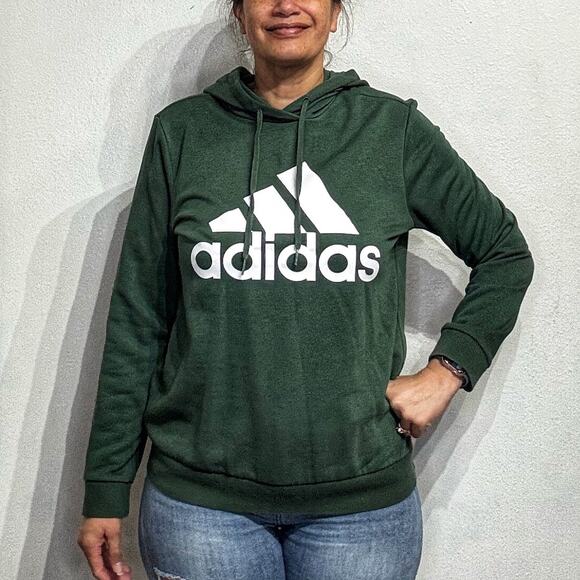 Adidas Green Hooded Sweater Sz L - Picture 1 of 12